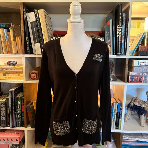 TWISTED HEART BEDAZZLED CARDIGAN - Picture 1 of 5